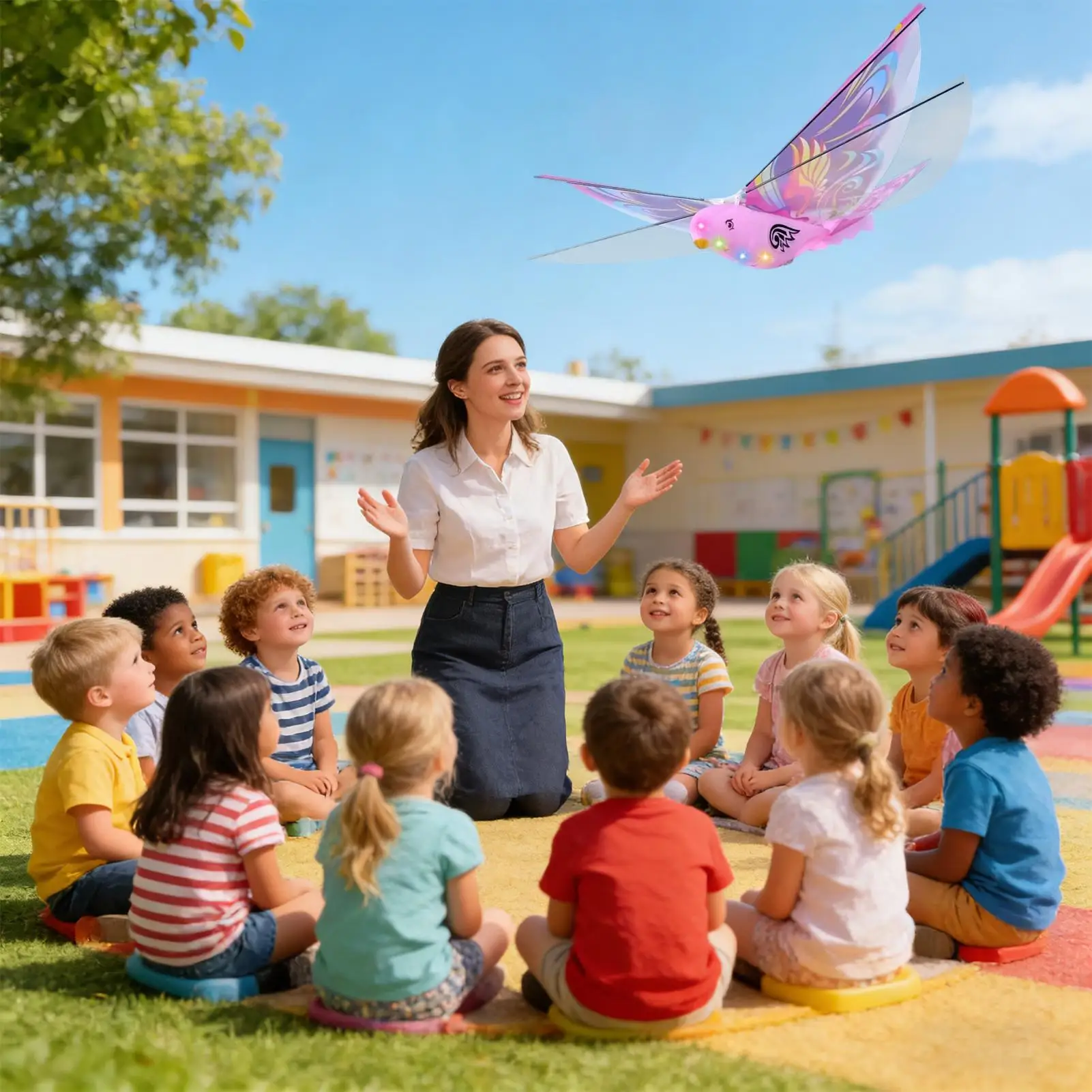 Flying Bird Toy Realistic Electronic Figurine Game With Flapping Wings Flying Electric Bird Toy For Kids Teens Family Gathering