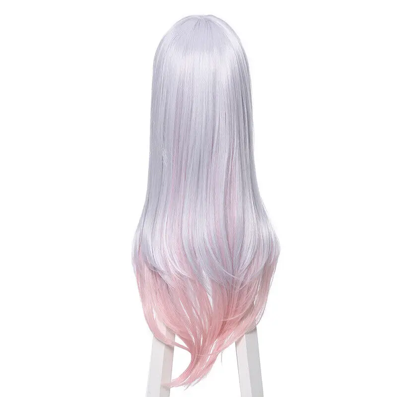 Eromanga Sensei Izumi Sagiri Cosplay Wigs Long Gray Mixed Pink Hair image 5