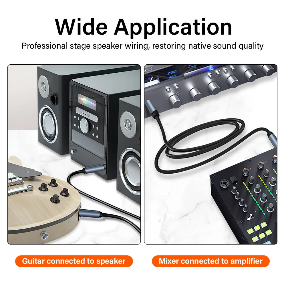 6.5mm To 6.5 mm Mono/Dual channel stereo Long Cable For Amplifier Mixer Electric Bass Guitar Jack TS TRS 1-30 Meter 6.35mm Cord