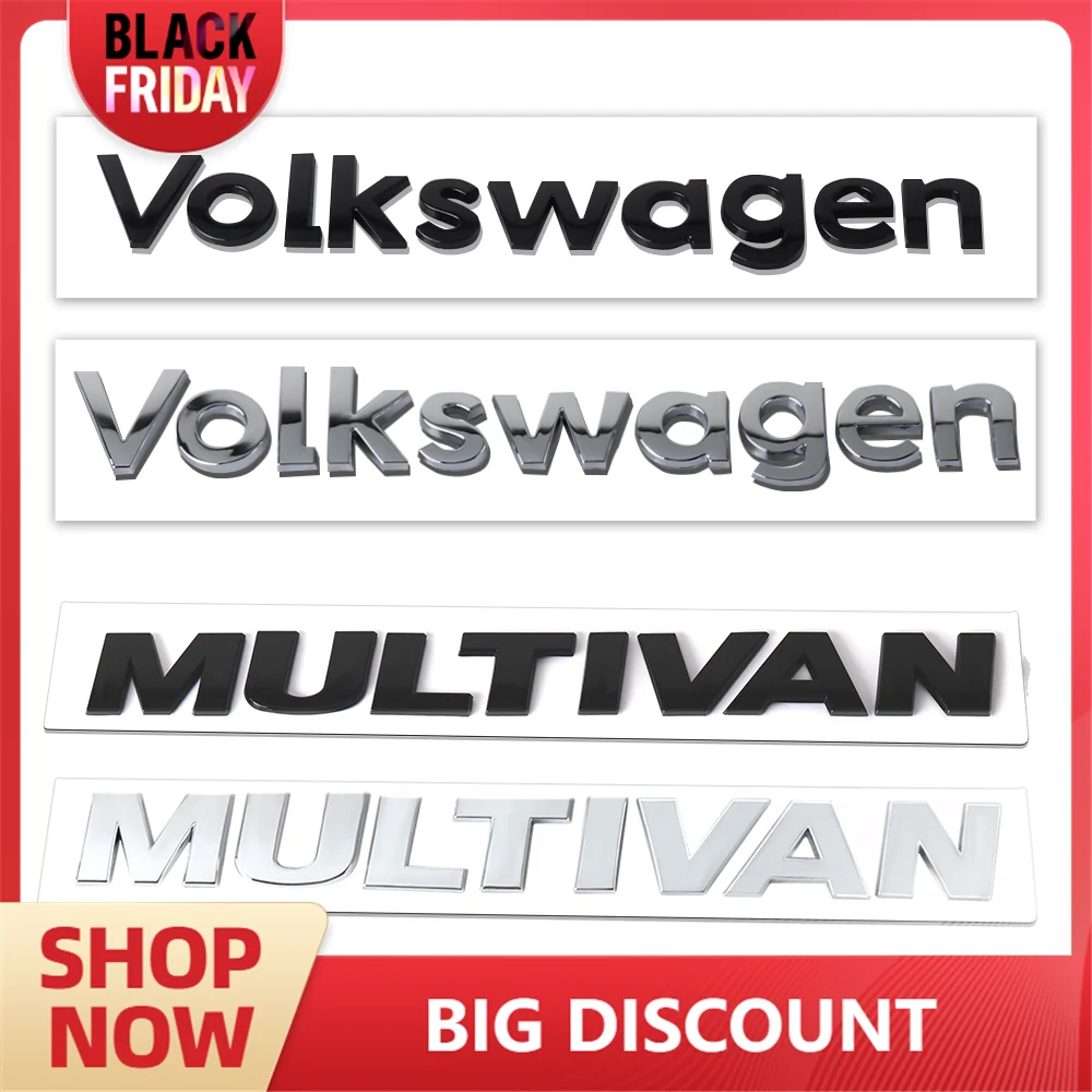 1PC 3D ABS MULTIVAN Letter Emblem Car Tail Badge Decoration Sticker Auto Rear Trunk Modification Accessories For Volkswagen VW