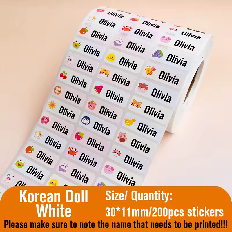 Custom Name Tag Sticker Waterproof Kawaii Stickers Decals Personalized First Name Label for Children School Stationery Bottle - Image 15