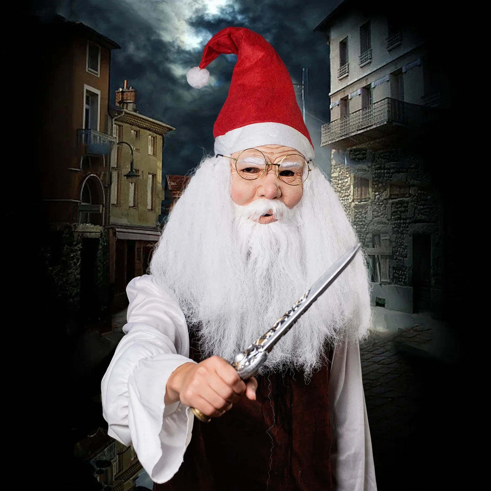 2025 Halloween Masque de Costume de père noël, 1 Pièce, Accesoires de Visa de Innovation, Costume de Nou de Pour