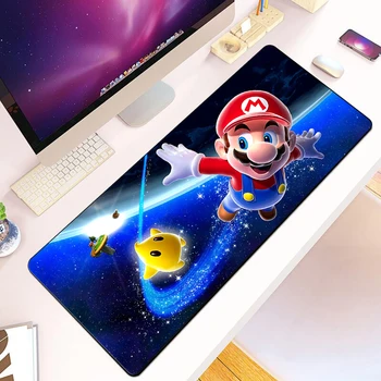 Game Bros Super Marios HD 인쇄 컴퓨터 게이머 마우스 패드, 가장자리 잠금 미끄럼 방지 마우스 패드, 키보드 PC 데스크 패드, XXL90 x 40cm 