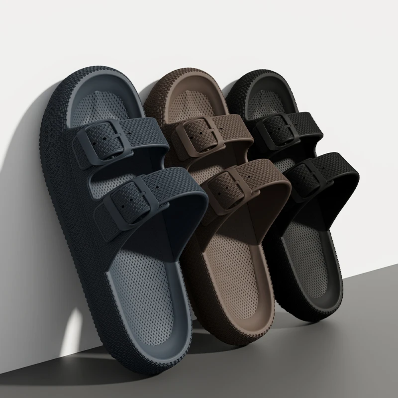 2025 Neue Herren-Outdoor-Mode-Sandalen mit dicker Sohle – Rutschfeste Dusch- und Badeschlappen, leichte, bequeme Hausschuhe