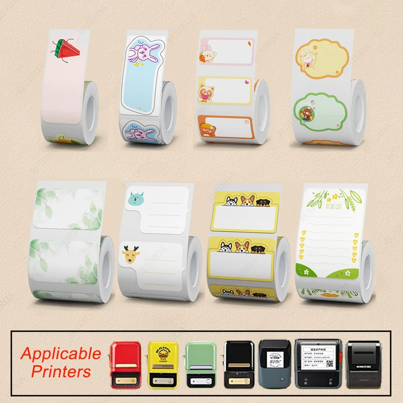 Niimbot B1B21B203 B3S  Funny Cartoon Label Sticker Waterproof Self-adhesive Cosmetics Label Marker Price Tags Sort Name Sticker