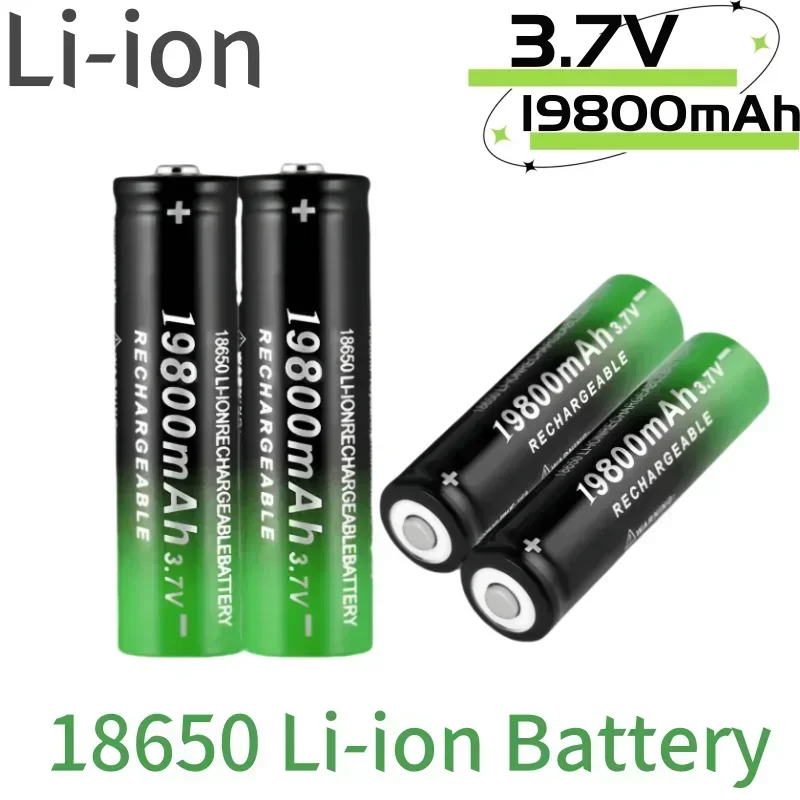 New 18650 Lithium Batteries Flashlight 18650 Rechargeable-Battery lpega 3.7V 19800Mah for Flashlight + USB charger