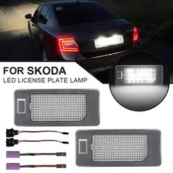 For Skoda Rapid Yeti Octavia 3 Superb B6 Fabia 2PCS LED Number License Plate Light Lamp For VW Golf 6 7 MK6 MK7 Passat B6