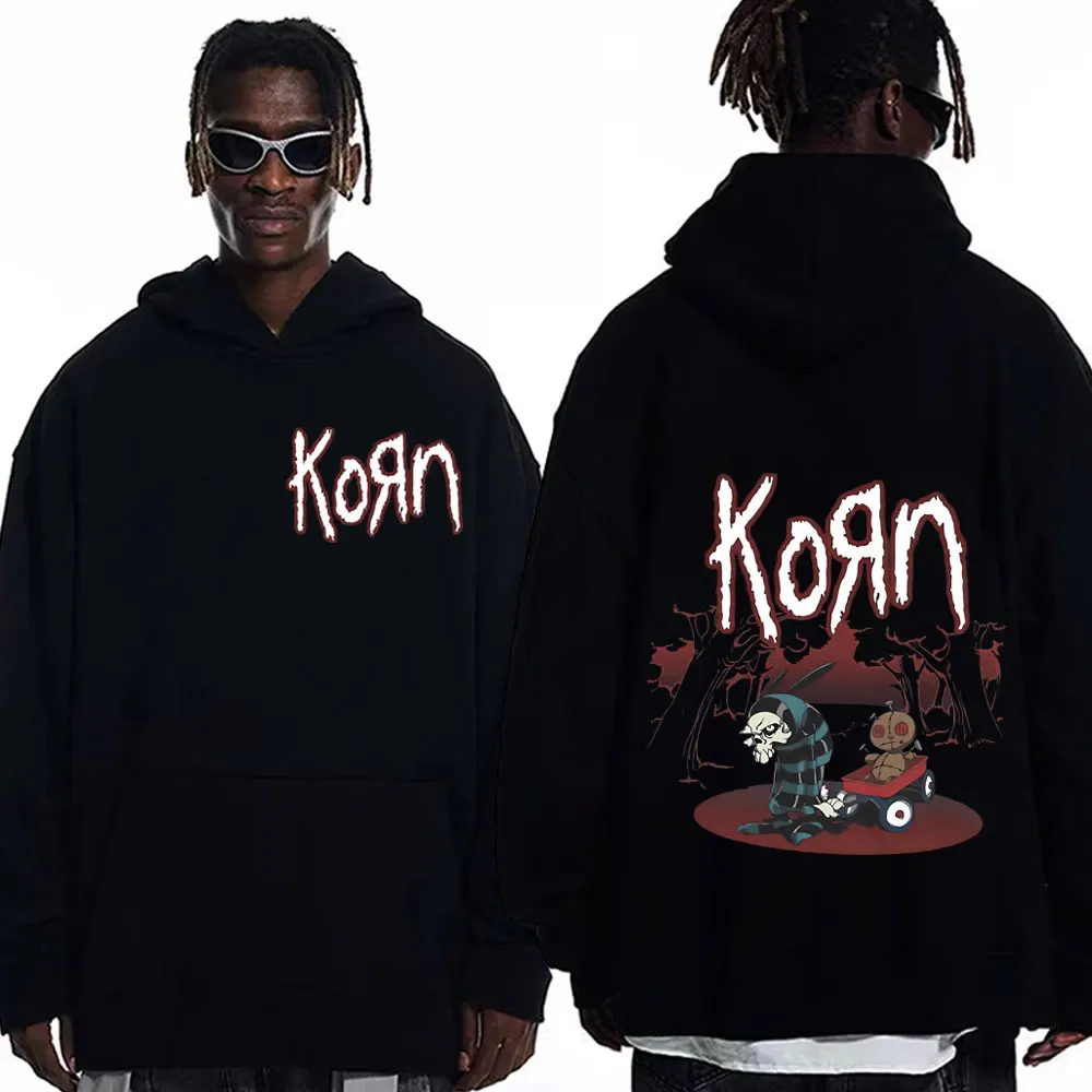 

Rock Band Korn Graphic Hoodie Men Women Street Trend Vintage Hooded Sweatshirts Autumn Winter Casual Fashion Oversized Pullovers