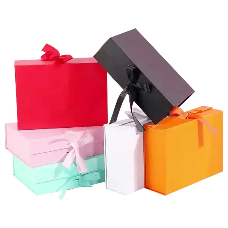 Caja de regalo magnética grande con tapa y cinta, caja de cartón para embalaje de recuerdos de fiesta de cumpleaños y Navidad