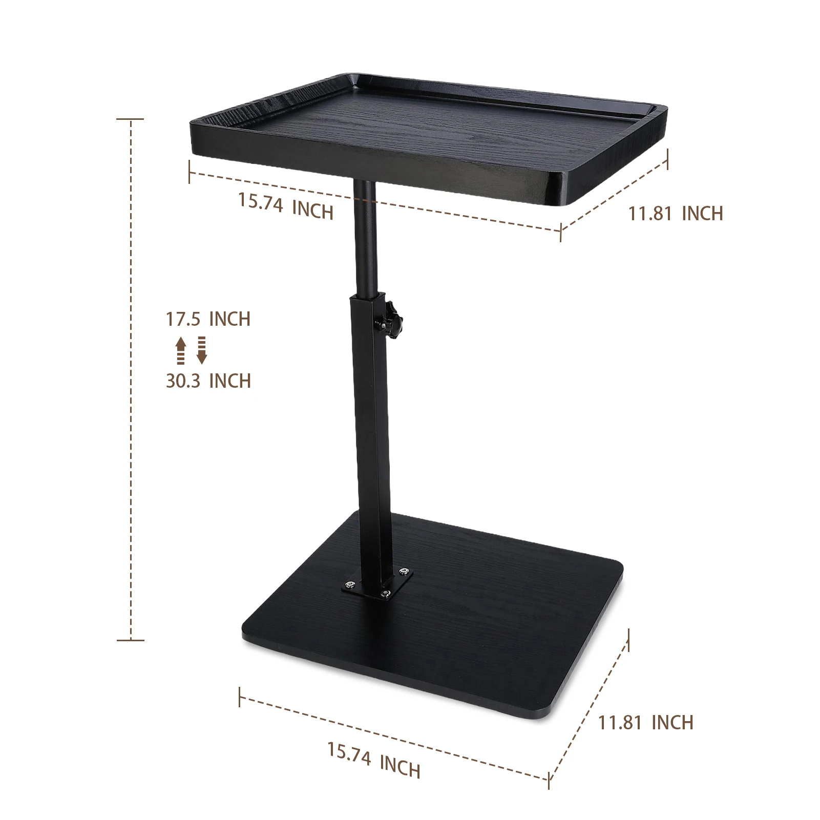 Sofa Side C Table Adjustable Rolling Cart Overbed Bedside Table Laptop Desk 360° Rotatable Tray Table for Home Living Room