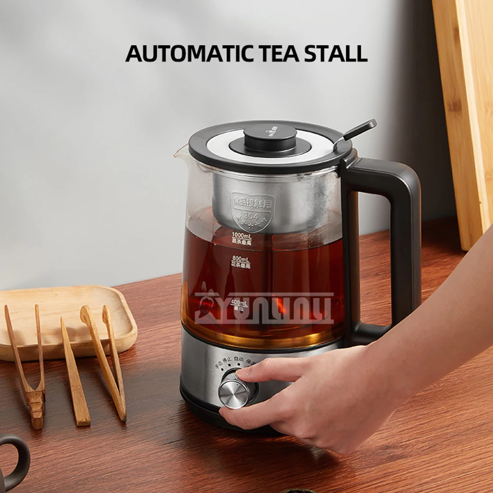 Электрический чайник, 1 л, Кофеварка, бытовой стеклянный электрический чайник, автоматический чайник, чайник для кипячения воды