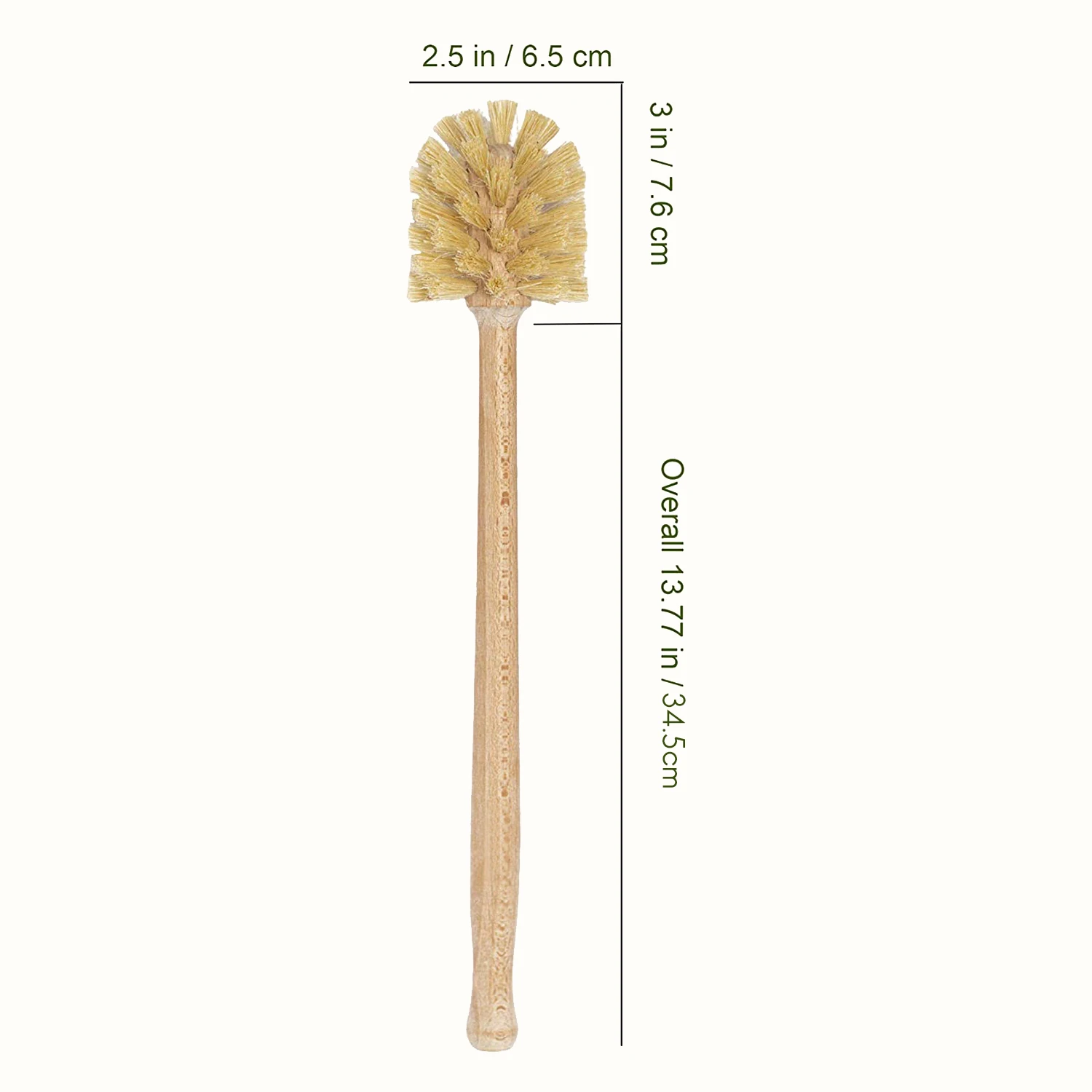 Toilet Brush 2 Pack Wood Toilet Brush Made of Beechwood Strong Hemp Bristles with 360° Cleaning Power