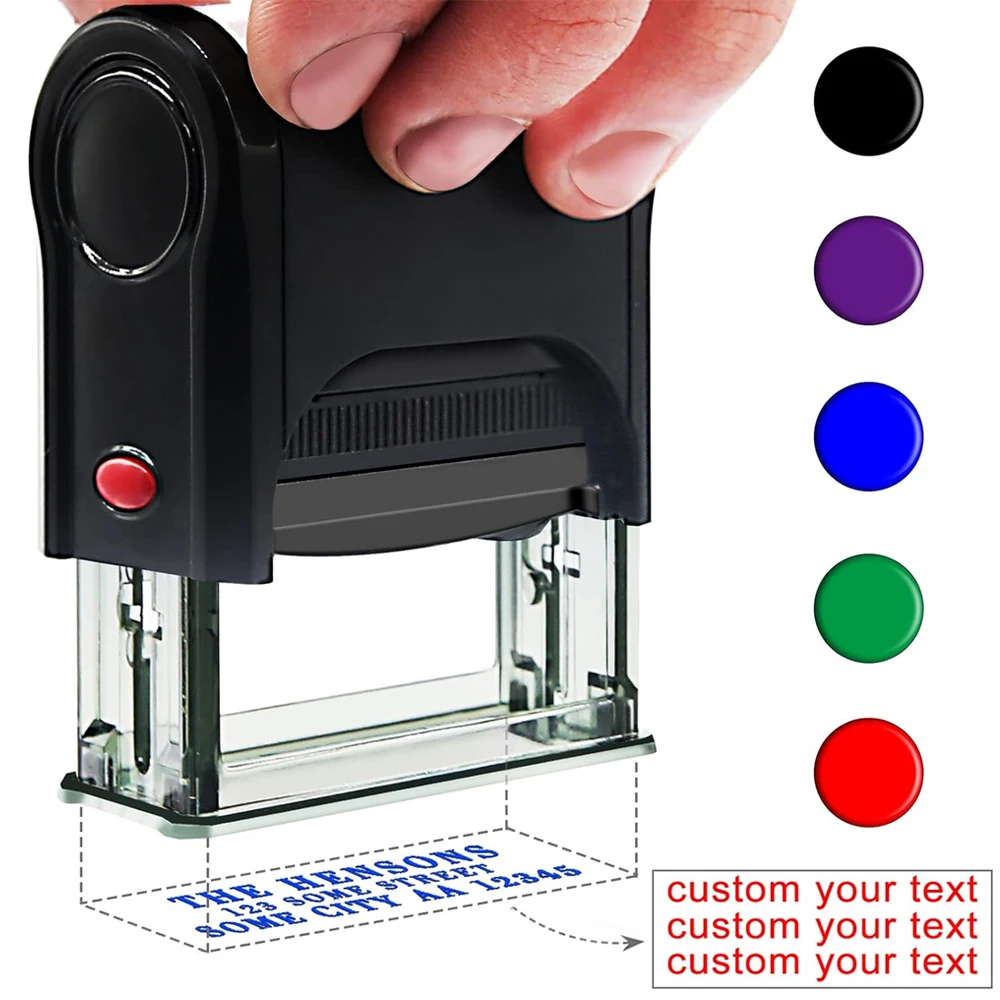 DIY Custom Self-Inking Stamp Rubber Kit Self Ink Dial Seal Business Number Monogram Printing Stamp Multiple Ink Color Options