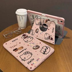 Kawaii Sanrio Hello Kitty Ipad Case Cartoon Tri-Fold Rotating Ipad case Pro11 inch Acrylic 10th Generation 9.7 Cute New air6/5