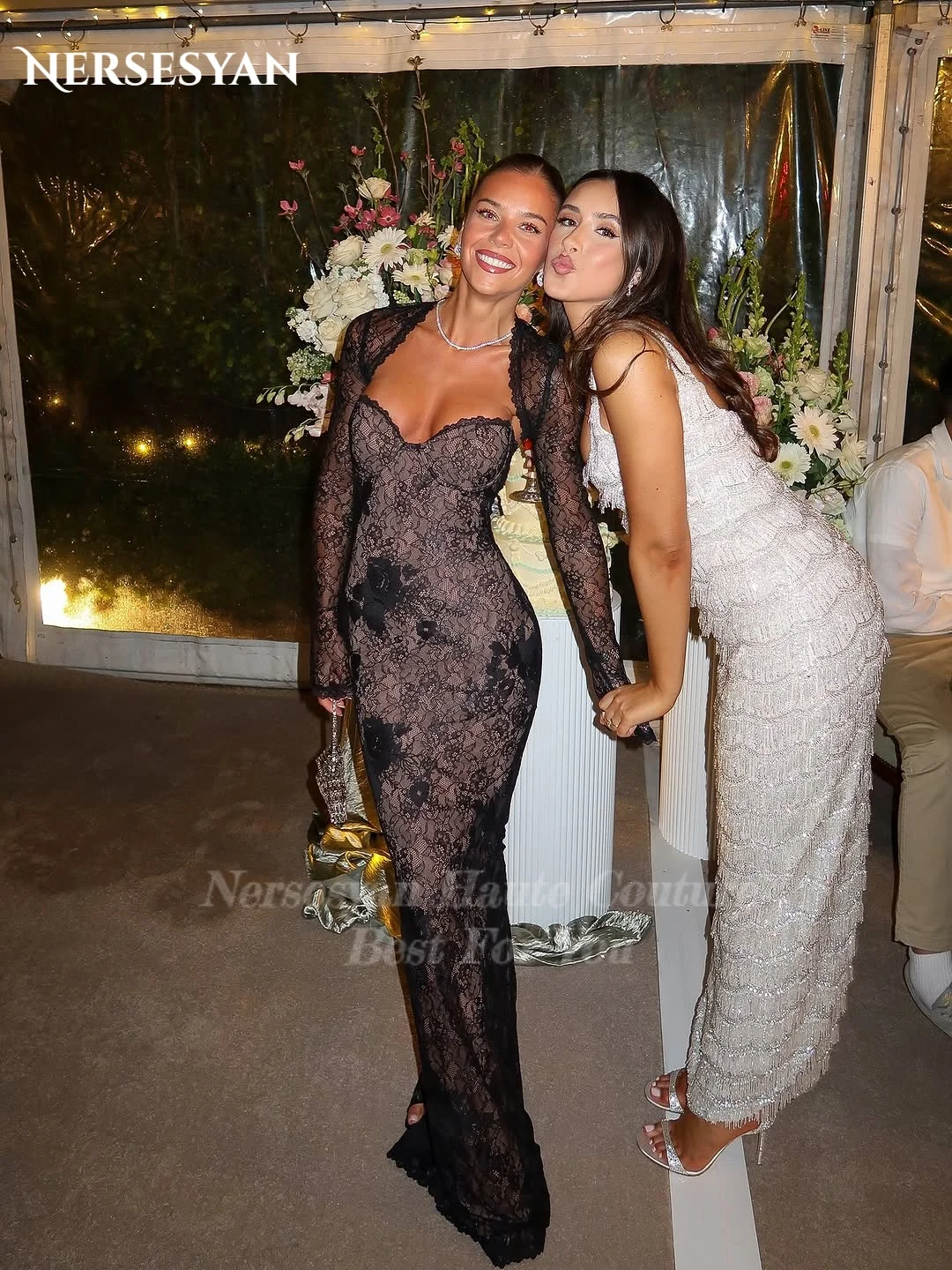 Nersesyan Luxus Meerjungfrau Spitze Abendkleider Mit Applikationen Off Schulter Mantel Form Kleid Bodycon Party Kleider 2026 Angepasst