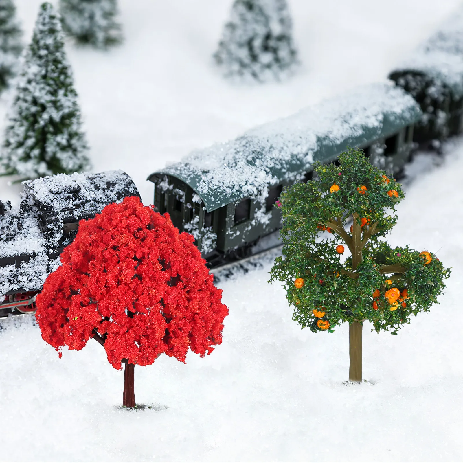 12Pcs Fake Tree Set Realistic Miniature Trees Landscape Decoration Sand Table Garden Ornaments Craft Scenery Model Trees