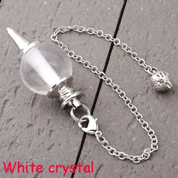Reiki Healing Chakra Slinger Hangers Lucky Crystal Quartz Stone Slinger Hanger Met Zilverkleurige Bal Ketting Hypnose Voor Ketting - afbeelding 1