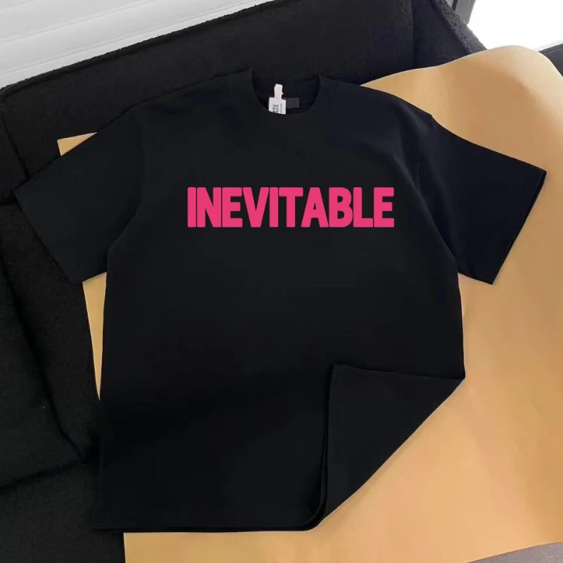 

American Trendy Brand Letter Printing Short-sleeved T-shirt Summer Loose Heavy Cotton Personalized Casual Versatile Top