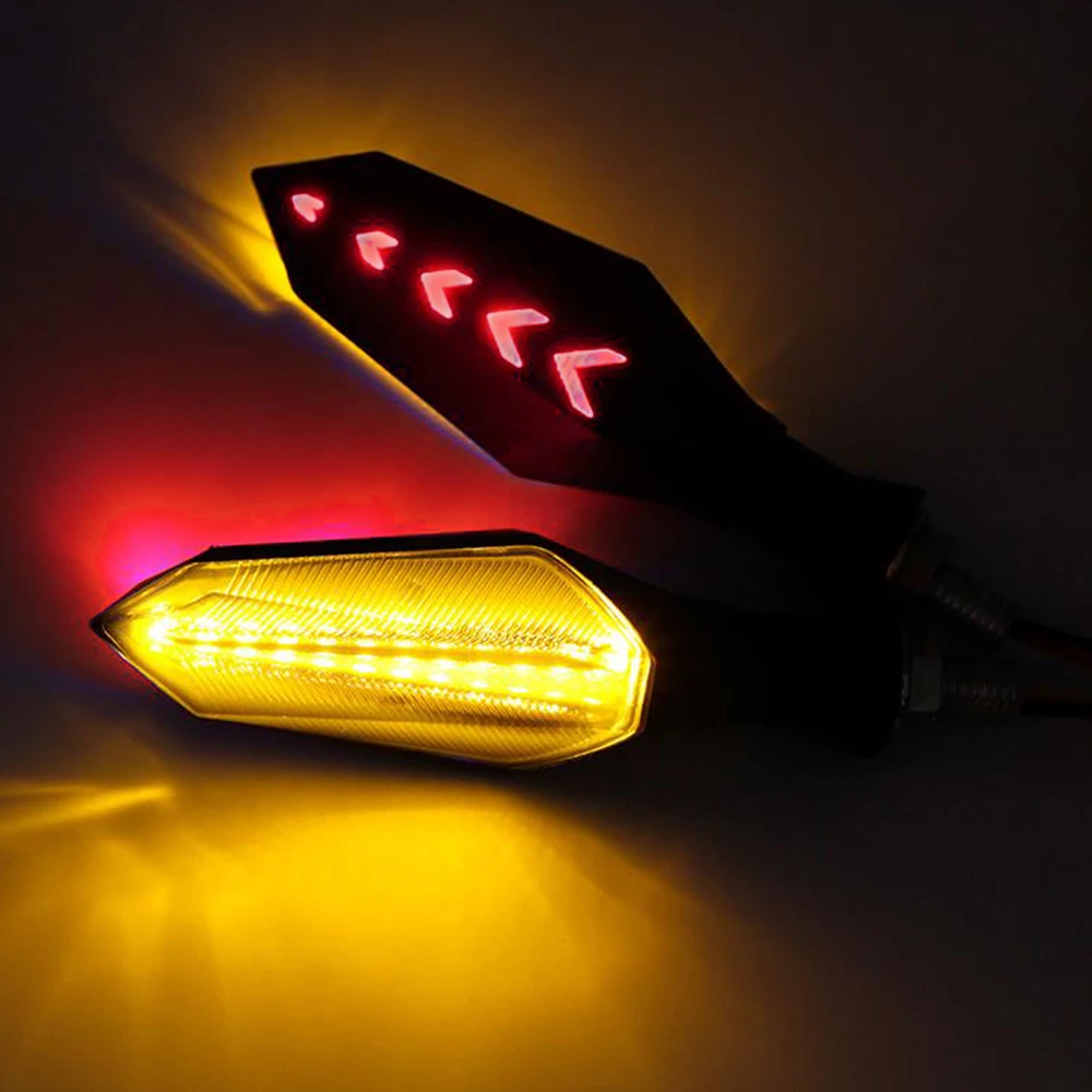 For Buell XB9SX M2 Cyclone 1125R 1125CR S1 X1 Universal motorcycle Flashing Turn Signal Light 12 LED lights Lightning Accessory