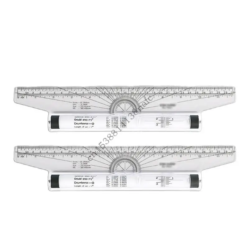 594F متعددة الوظائف الأسطوانة مسطرة متوازية 30 سنتيمتر مسطرة رسم بلاستيكية أداة قياس للرسم الفني للطلاب المعماريين #4