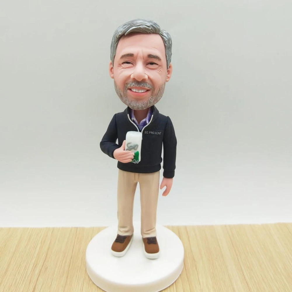 

Personalized Bobblehead Figure Clay Figurine Keepsake for Him Her Couple Anniversary Personalized Clay Doll from Picture