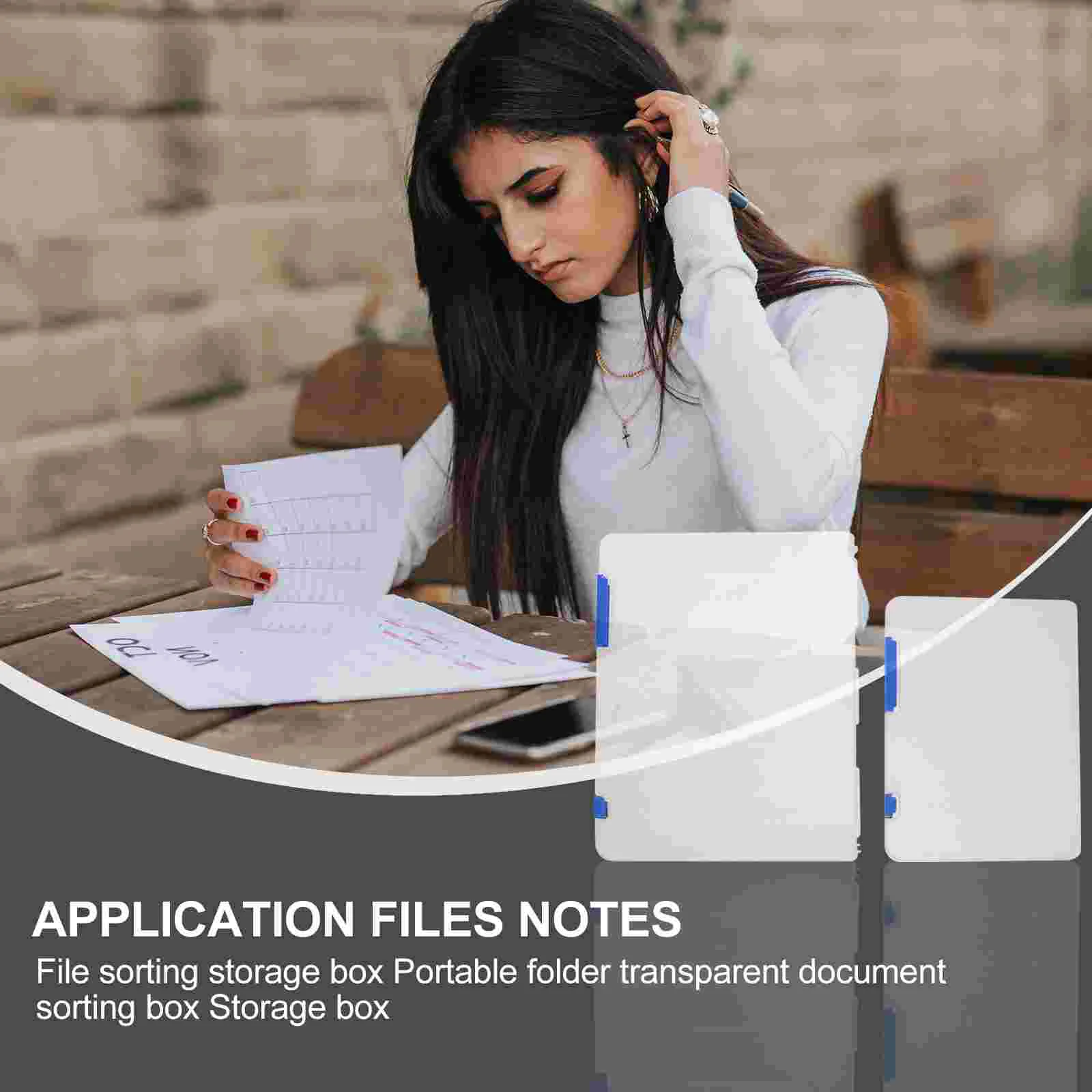 2 Pcs File Storage Box Office Notes Case Desktop A5 Holder Folders Expandable Container Organizer Multi-purpose Taste Document