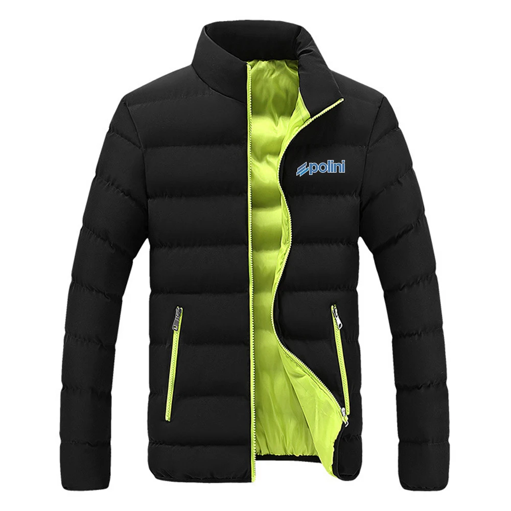 2026 Men's Casual Men's Waterproof Windbreaker Jacket Polini Logo Print Winter Warm Autumn Zip-Up Solid Color Coat Hoodies view 5