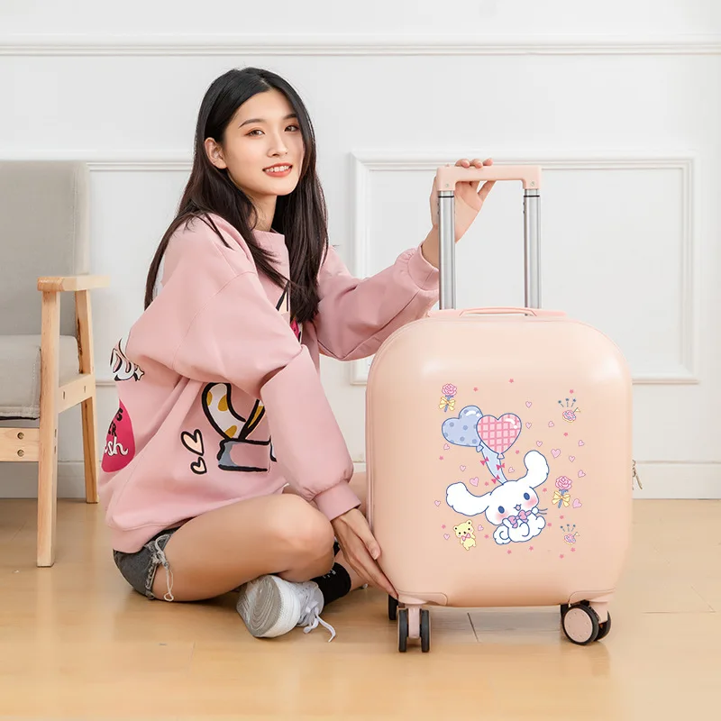 18-Inch Sanrios Hellokittys Cinnamoroll Kids Suitcase Small Lightweight Boarding Trolley Case Boy Girl Universal Wheels Suitcase