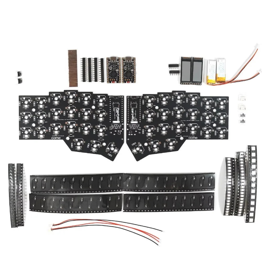 

Corne V3 MX Split Keyboard PCB Kit Materials Custom Wireless Horn Keyboard DIY Kit OLED/NiceView Shaft Pad Bottom Cotton Battery