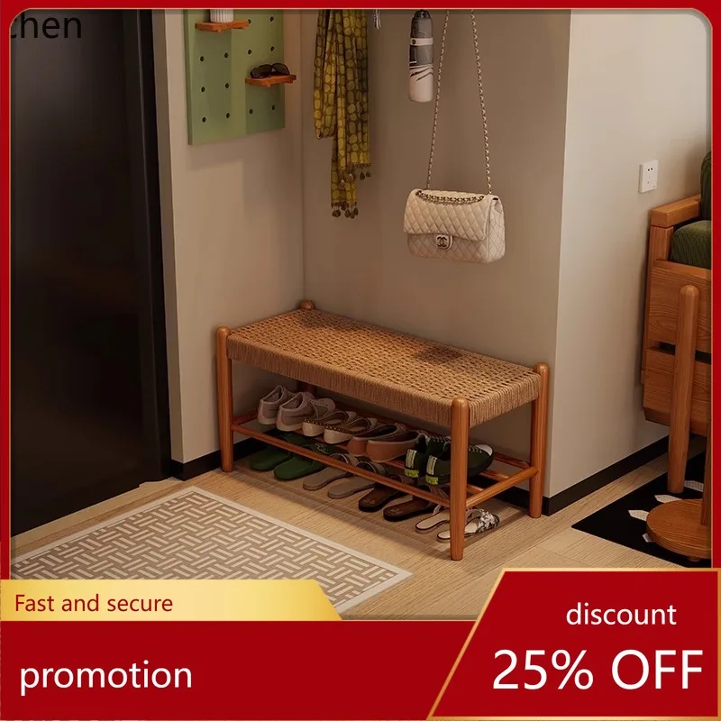 

Hxl all solid wood shoe changing stool door stool entrance shoe rack bench