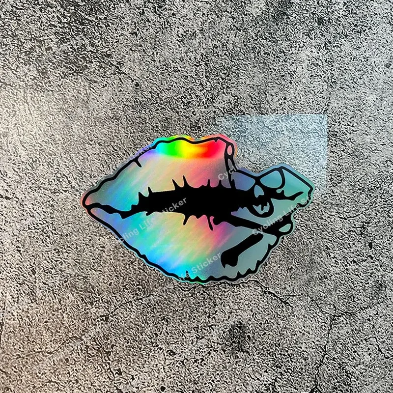 1PC Holographic Lips Pattern Graphic Sticker for Motorcycle Car Custom Decoration Fashion Enthusiast Accessory