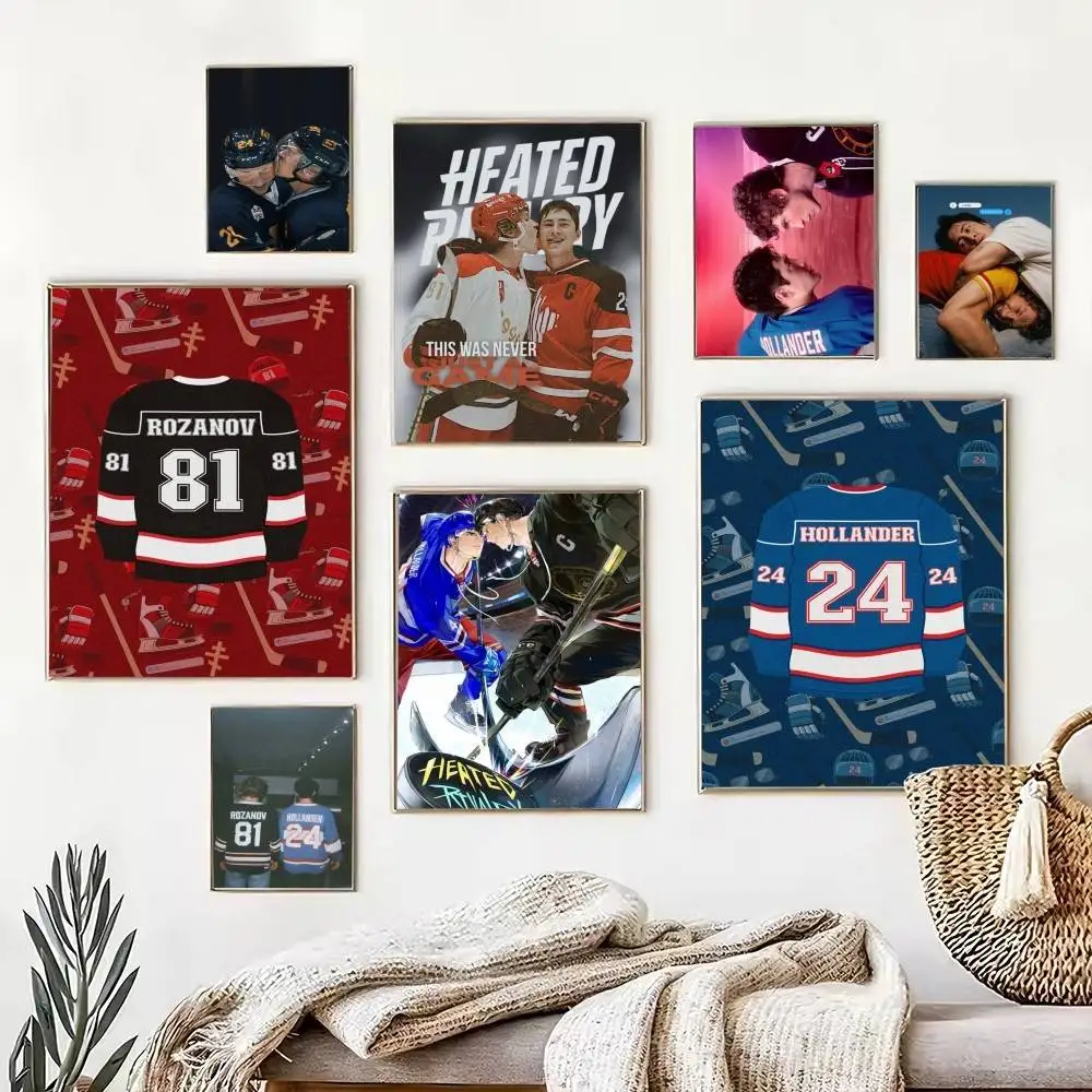 Heated Rivalry S-Shane Hollander I-Ilya Rozanov  Poster Waterproof Wall Art Sticker For Living Room Vintage Decor High Quality