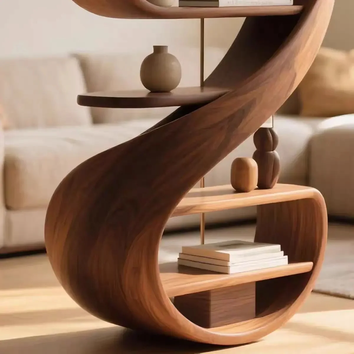 Black walnut display rack tea cabinet