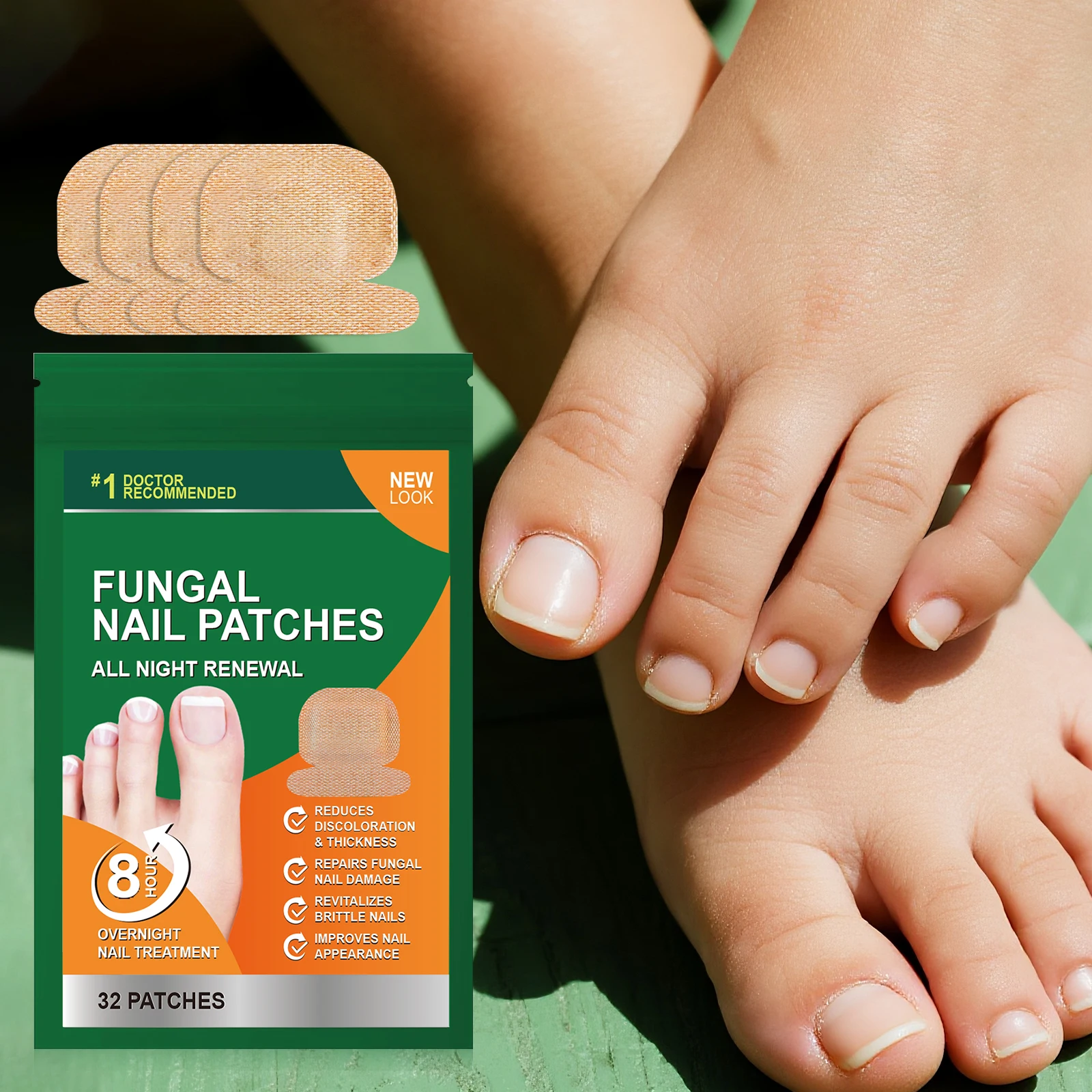 32 قطعة من رقع الأظافر لإصلاح الفطريات، إصلاح الأظافر التالفة، تحسين مظهر الأظافر، تقوية الأظافر الهشة #4