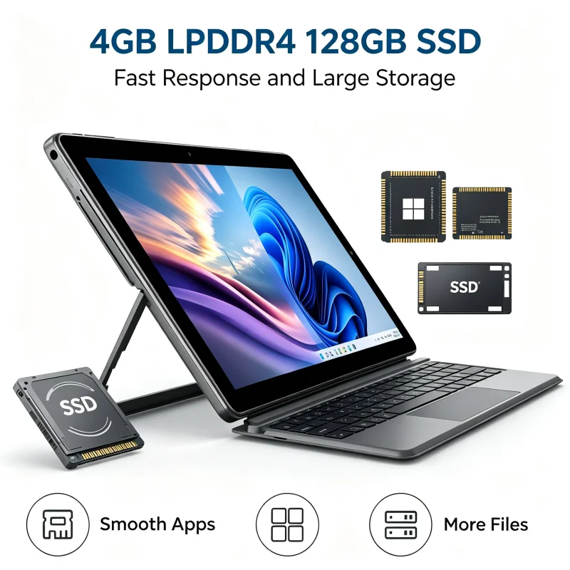 10.8'' Windows 10 Tablet PC CWI540 N4020 CPU 4GB RAM 64GB ROM 1.10GHz Quad Core 1920x1200 IPS Screen