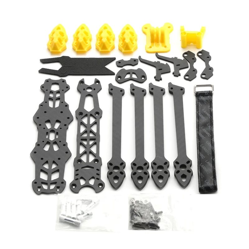 

ABLE-Mark4 7-дюймовый комплект рамы для квадрокоптера 295 мм, рычаг 5 мм для 7-дюймового гоночного дрона для фристайла и радиоуправления с желтым принтом