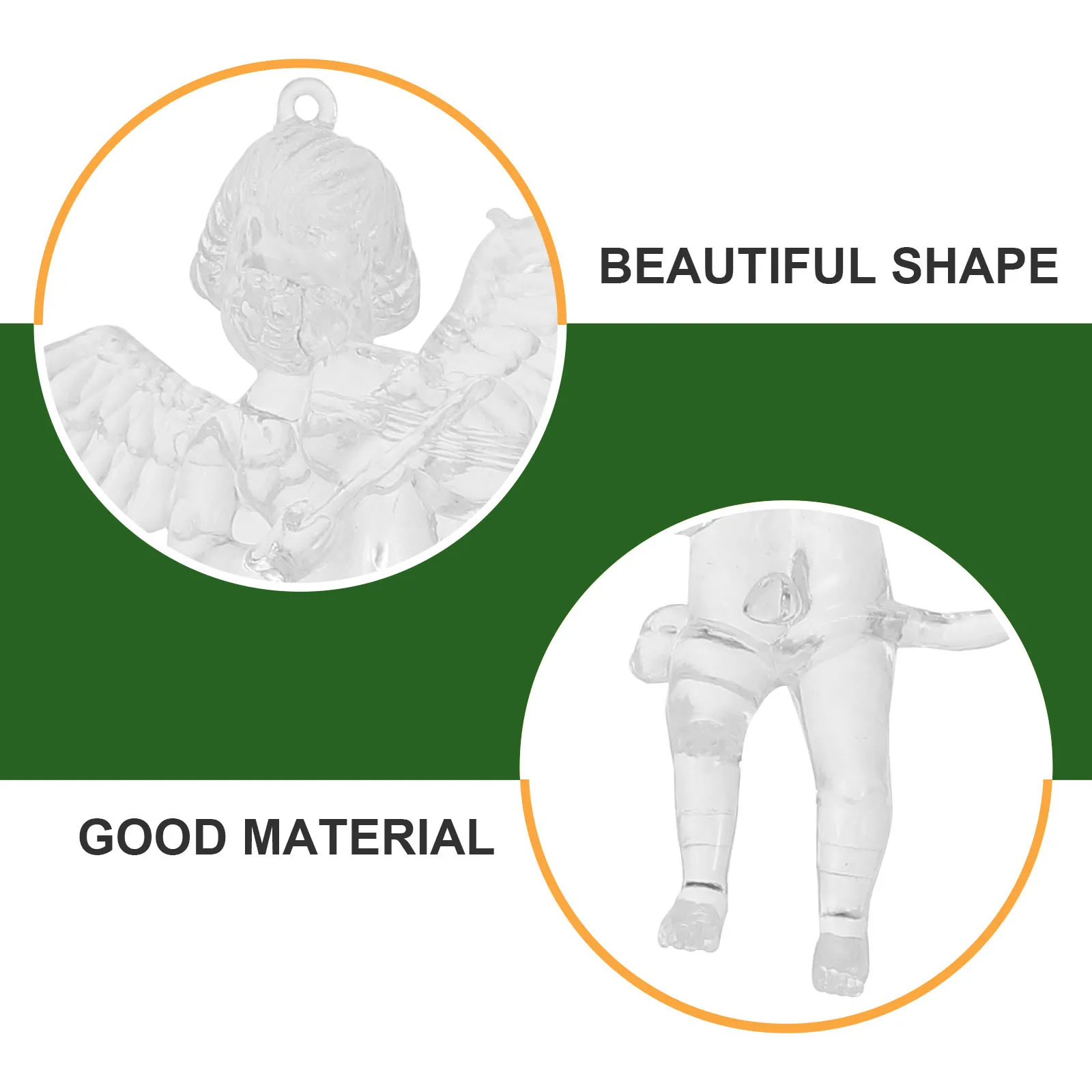 

12Pcs Xmas Hanging Angel Pendants Christmas Tree Ornaments Transparent Acrylic Decorations Party Household Adornments