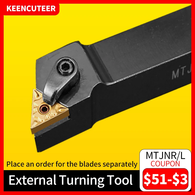 

93 degree triangular external turning tool holder for CNC machines: MTJNR2020K16 / 2525M16 lathe cutting tool