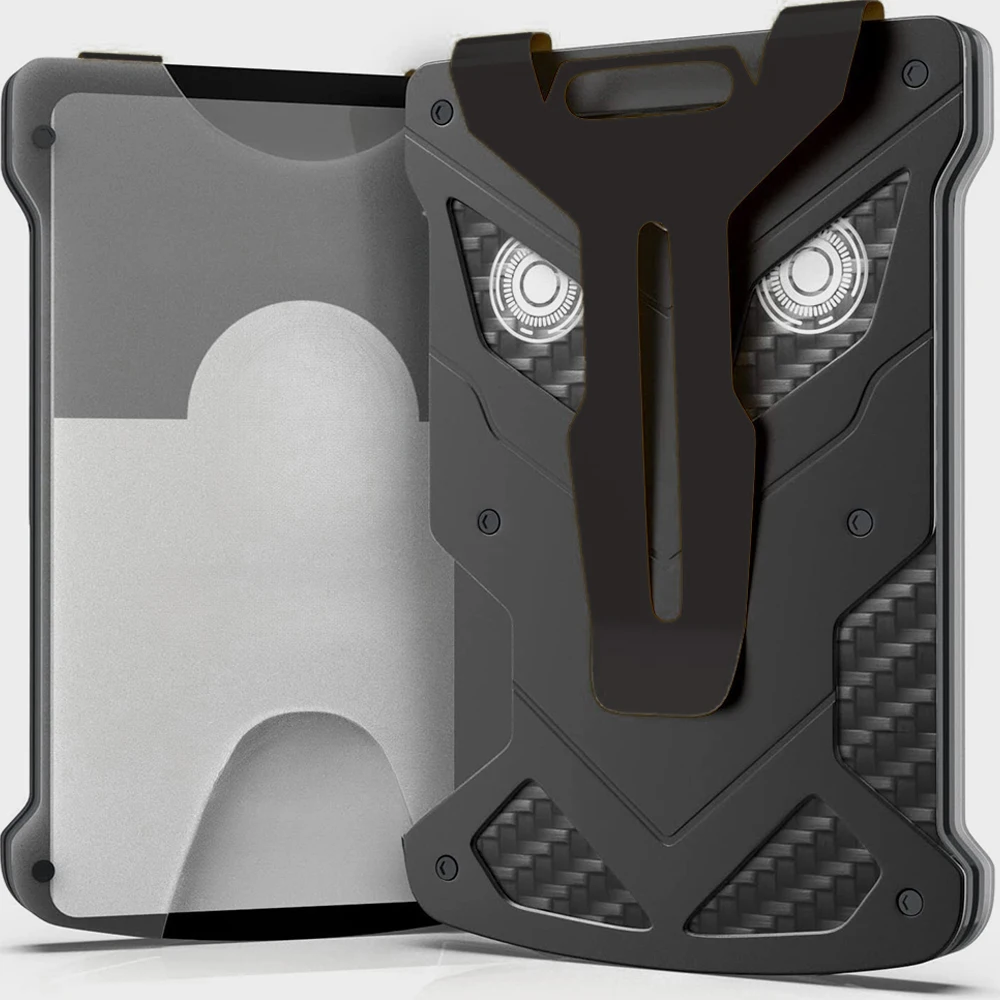 Schlanke Minimalistische Herren-Geldbörse mit Metall-Geldklammer, RFID-Schutz, Ultra-Dünn, für Vordertasche, Reisen und Geschäftszwecke – Detail 8