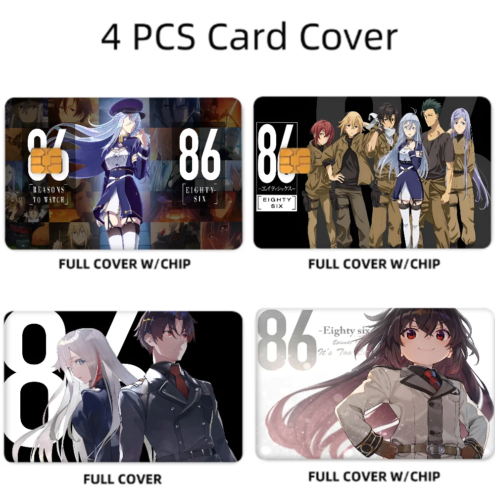 86 Eighty Six 4pcs 1Set Of VISA Credit Card Subway Access Card Waterproof Stickers