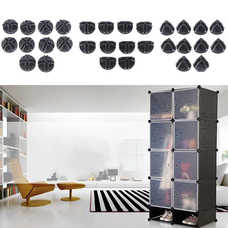 10Pcs Wire Cube ABS Connectors Storage Shelves Modular Organizer Box Buckle Clip