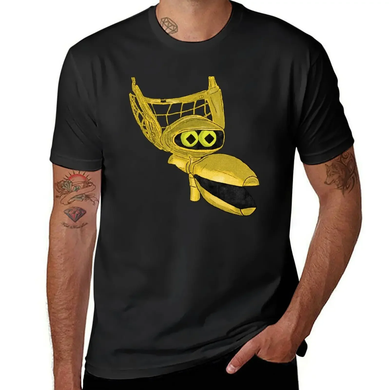 Crow Robot Comic T-Shirt para hombres, camisetas gráficas de gran tamaño, moda de verano, nueva llegada, algodón, manga corta, redondo pesado