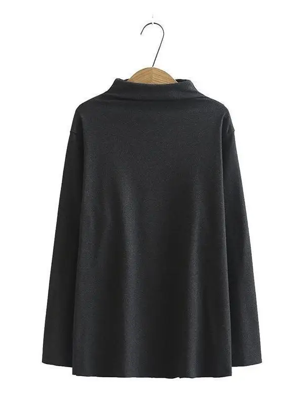 

Extra Large 300 Pou American Retro f High Collar Long Sve T-irt Men Women Autumn Winter Sle Warm Color Bas...