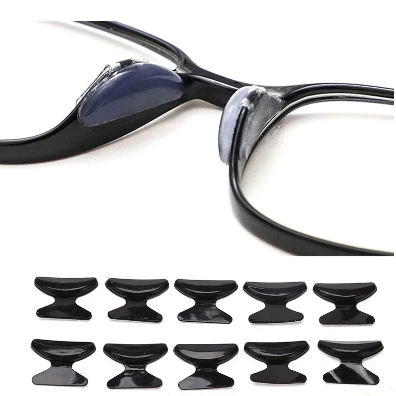 5 Pairs Silicone Anti Slip Silicone Nose Pad For Eyeglasses Butterfly Glasses Nose Rest With Height Enhancement Anti-Cratering