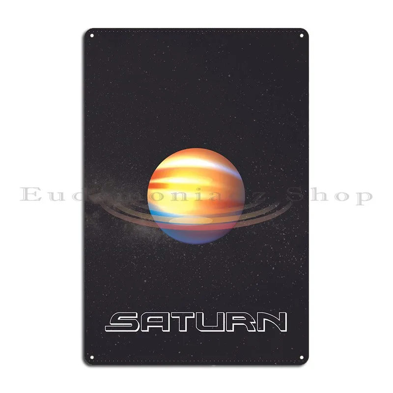 Saturn Planet Cosmos Astro Metal Signs Club Vintage Mural Cinema Print Tin Sign Poster