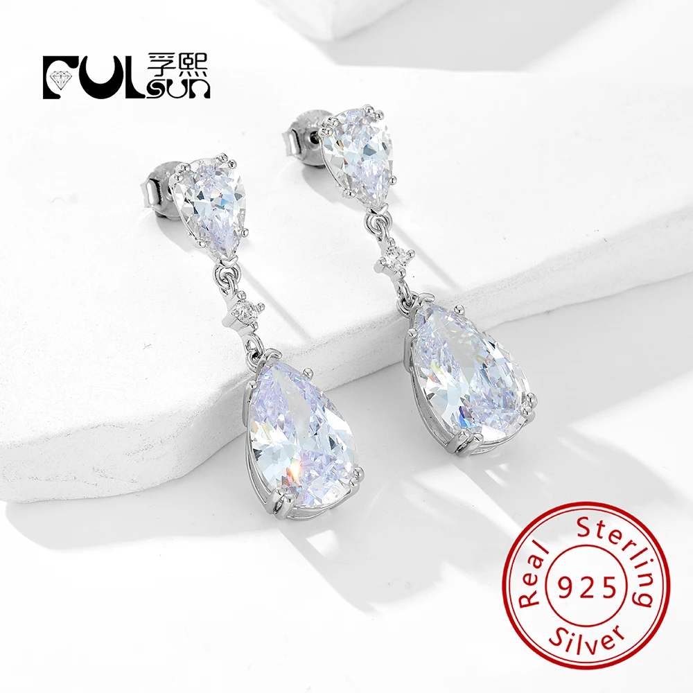 

Ювелирные изделия, серьги-капли из стерлингового серебра 925 пробы, позолоченные 14 карат, циркон, серьги-капли для женщин, ювелирные изделия