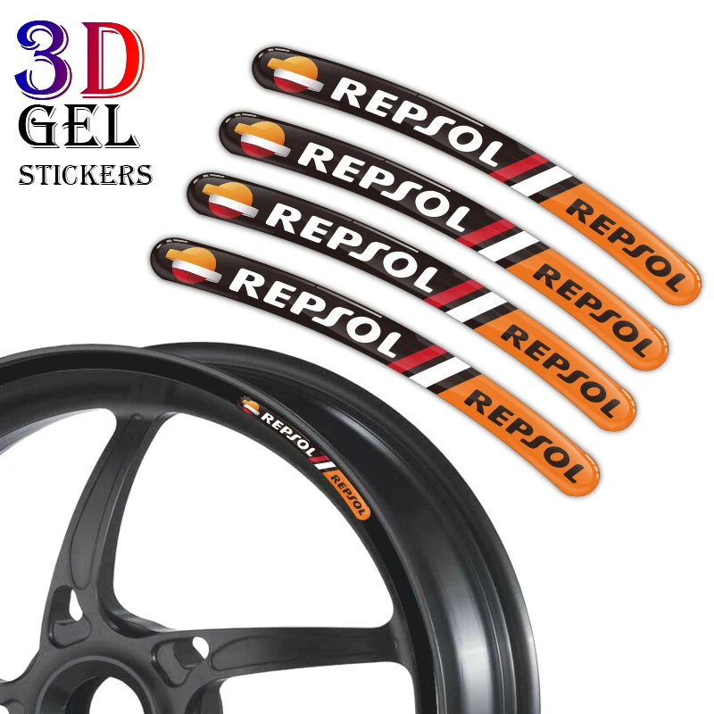 3D Gel Motorcycle Wheel Hub Sticker Decal Reflective Rim Stripe Tape For Honda REPSOL Benelli GSXR Aprilia Ducati Marchesini OZ