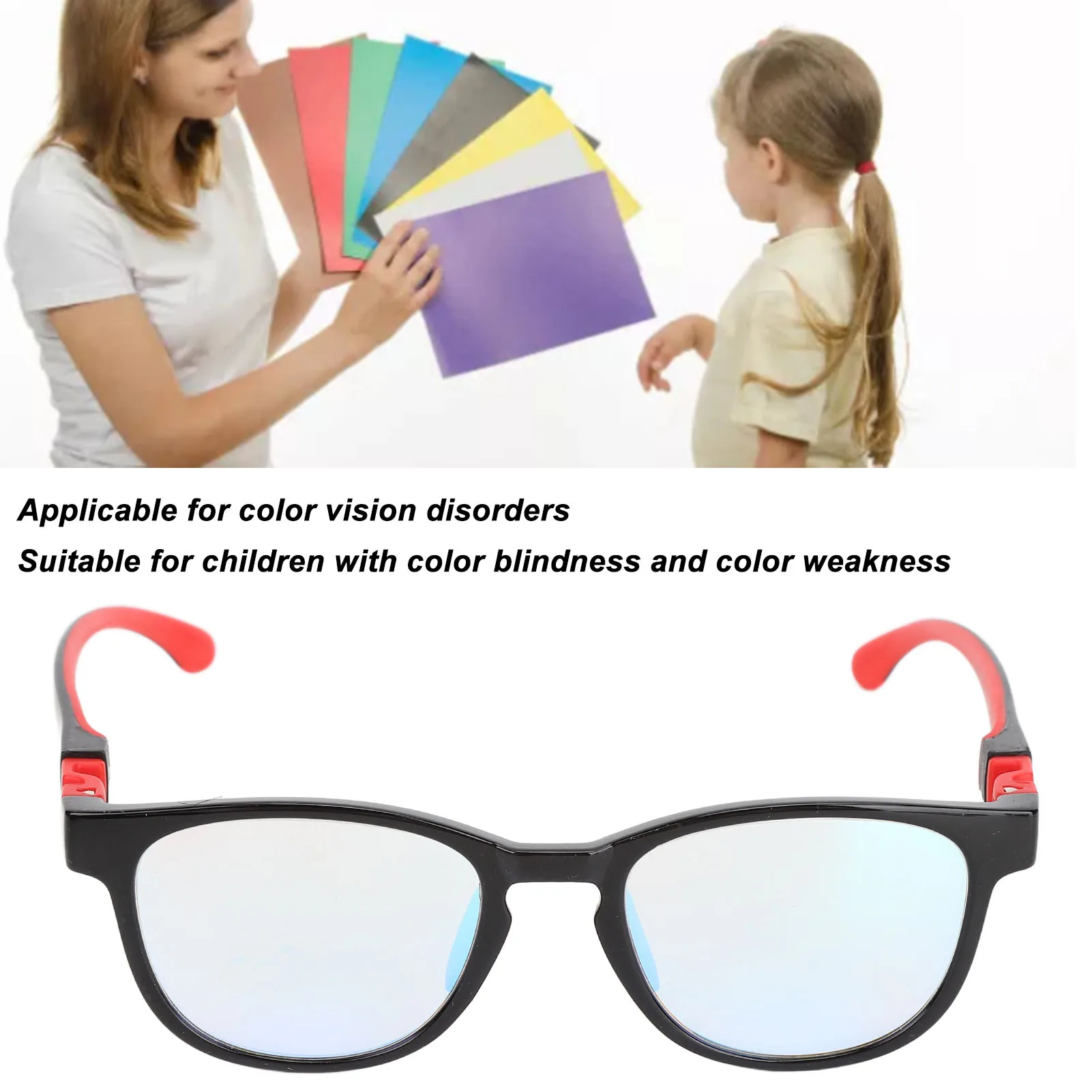 

Детские цветные очки для слепых очков, портативные очки с защитой от ультрафиолета, внутренние и уличные очки для слепоты с футляром, замечательный подарок для детей