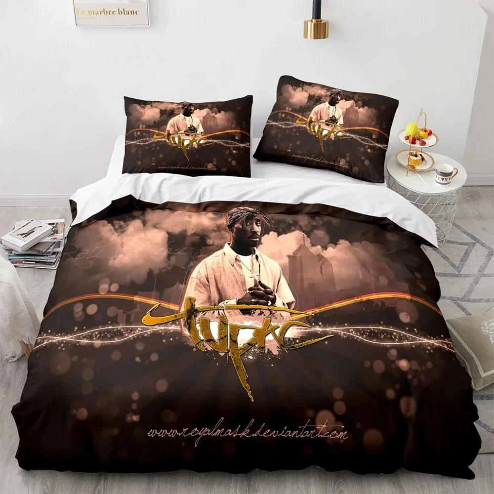 Bedding Set Single Twin Full Queen King Size Tupac Amaru Shakur Bed Set Aldult Kid Bedroom Duvetcover Sets 3D Print 037