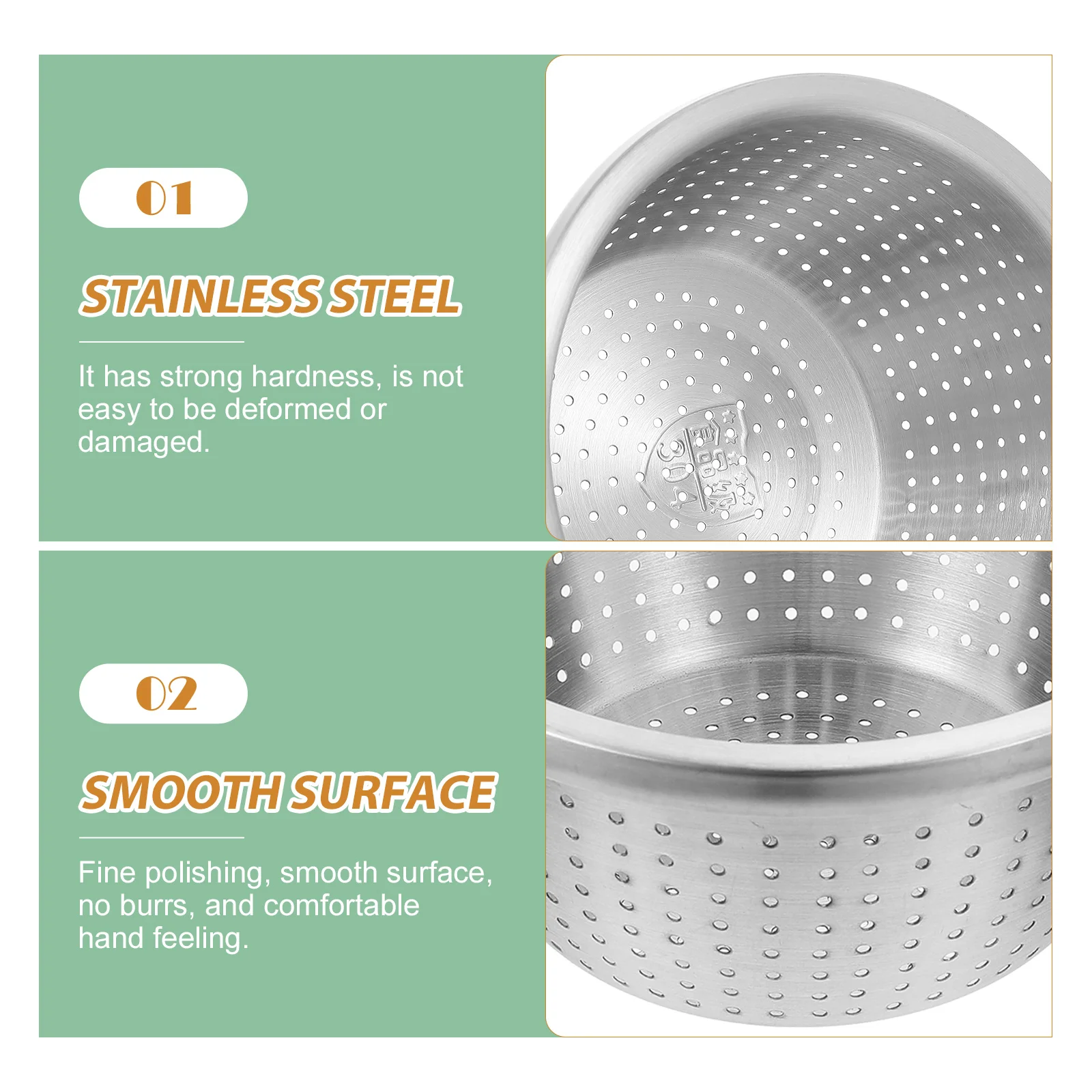 

Stainless Steel Vegetable Basin Kitchen Drain Basket Rice Washing Sieve Draining Fruit Baskt Filter Bowl for Food